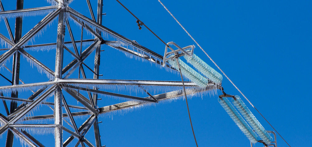 Ice on power lines