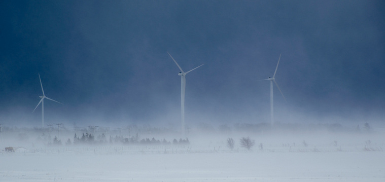 Extreme cold over turbine farm